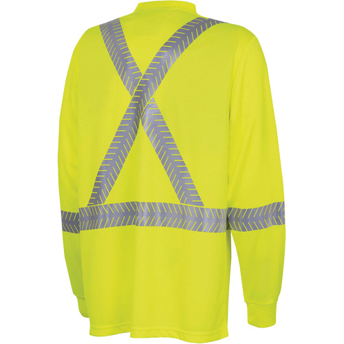 6905A Ultra-Cool Ultra-Breathable Long-Sleeved Safety Shirt, X-Small, High Visibility Lime-Yellow NTL Industrial
