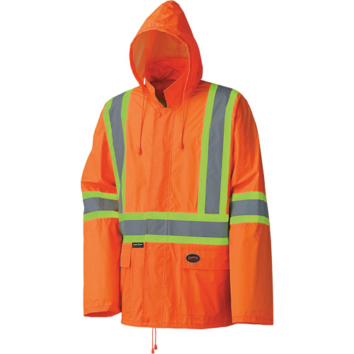 5598 Lightweight Waterproof Rain Suit, Polyester/PVC, Small, High Visibility Orange NTL Industrial