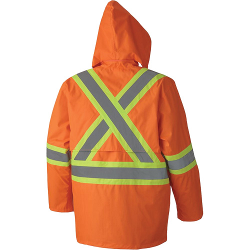 5608 Combinaison de pluie imperm&eacute;able 210D, Polyester/PVC, Petit, Orange haute visibilit&eacute; NTL Industrial