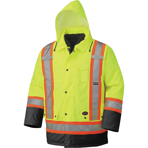 5021BB Waterproof 7-in-1 Parka, High Visibility Lime-Yellow, X-Small NTL Industrial