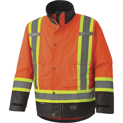 5400 Veste de s&eacute;curit&eacute; imperm&eacute;able 300D Trilobal antid&eacute;chirure, Polyester, Noir/Orange haute visibilit&eacute;, Petit NTL Industrial