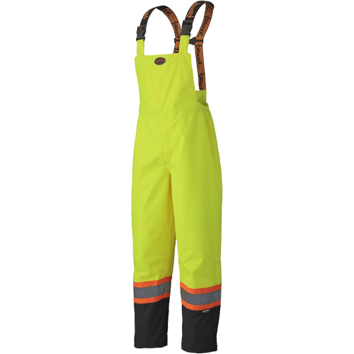 5405 300D Trilobal Ripstop Waterproof Bib Pants, Polyester, X-Small, High Visibility Lime-Yellow NTL Industrial