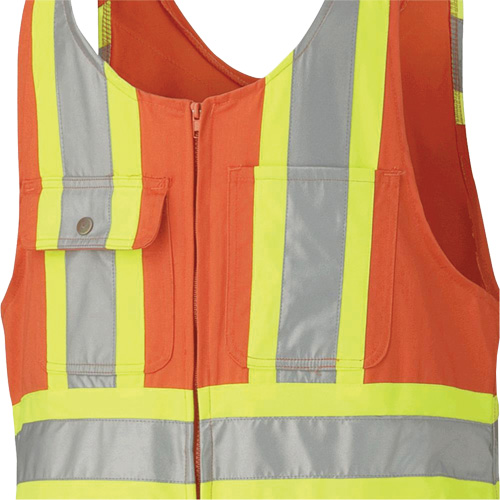 6617Z Safety Overalls with Leg Zippers, Poly-Cotton, 36, High Visibility Orange NTL Industrial