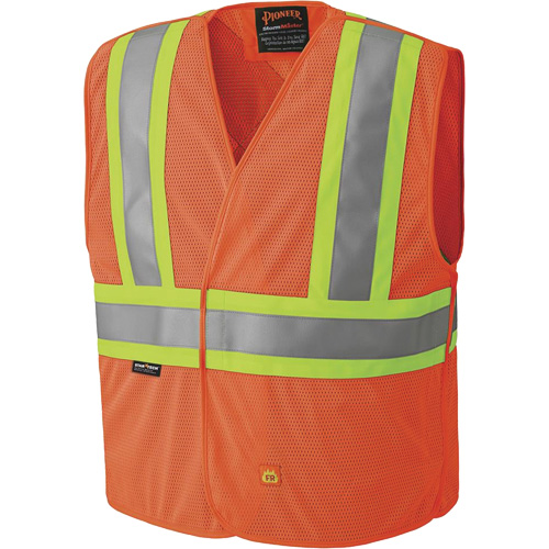 6914A Veste de s&eacute;curit&eacute; ignifug&eacute;e, Orange haute visibilit&eacute;, Moyen/Petit, Polyester NTL Industrial
