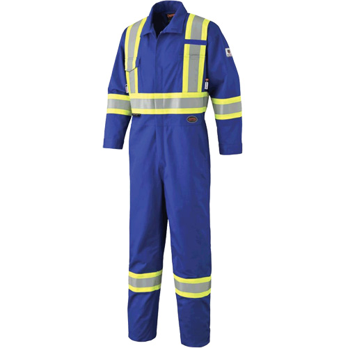 7706 FR-Tech&reg; Flame-Resistant Coverall with Leg Zippers, Size 36, Royal Blue, 9.7 cal/cm² NTL Industrial
