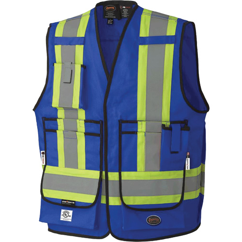 7733 FR-Tech&reg; Flame-Resistant Arc Surveyor's Vest, Small, Royal Blue, 9.7 cal/cm² NTL Industrial