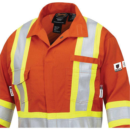 7702W FR-Tech&reg; Women's FR/Arc-Rated Coveralls, Size X-Small, High Visibility Orange, 10 cal/cm² NTL Industrial