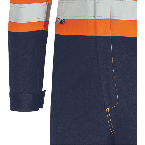 7702BB Combinaison de s&eacute;curit&eacute; FR-Tech 2 tons, Taille 36, Bleu marin/Orange, 10 cal/cm² NTL Industrial