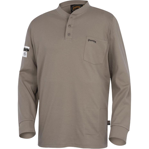331 Chandail Henley en tricot interlock ignifuge, Petit, Beige NTL Industrial