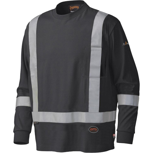 340SFA Chemise de s&eacute;curit&eacute; &agrave; manches longues ignifuge, Petit, Noir NTL Industrial