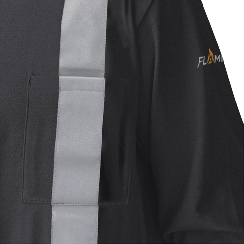 340SFA Chemise de s&eacute;curit&eacute; &agrave; manches longues ignifuge, Petit, Noir NTL Industrial
