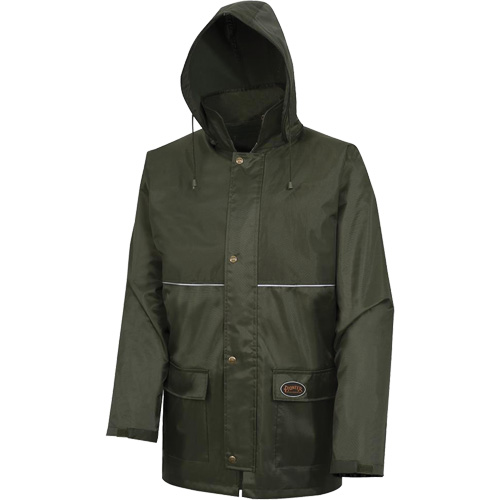 D8120J Nailhead Ripstop Tree Planter Hooded Jacket, Polyester/PVC, X-Small, Green NTL Industrial