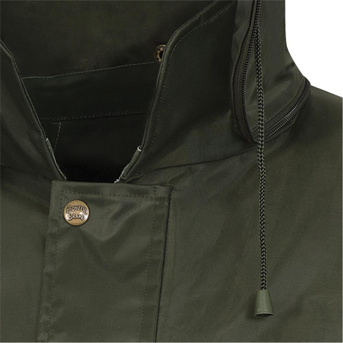 D8120J Nailhead Ripstop Tree Planter Hooded Jacket, Polyester/PVC, X-Small, Green NTL Industrial