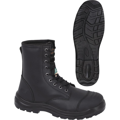 1027 Black 8" Work Boots, Leather, Steel Toe, Size 10 NTL Industrial