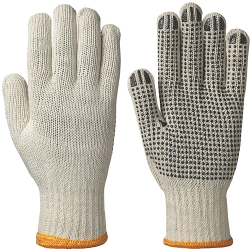 501 Knitted Dotted-Palm Gloves, Poly/Cotton, Large NTL Industrial