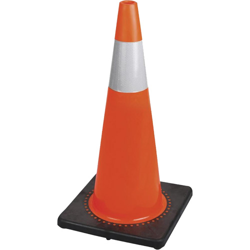 183N Premium Flexible Safety Cone, 28", Orange, 4" Reflective Collar(s) NTL Industrial