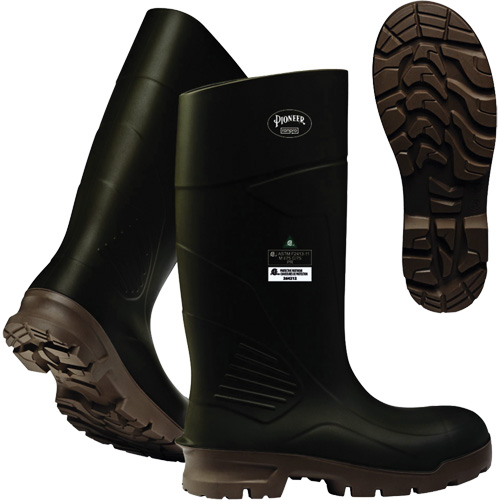 B405FUL.GR Pioneer Steel Plate Boots, Polyurethane, Steel Toe, Size 4, Puncture Resistant Sole NTL Industrial