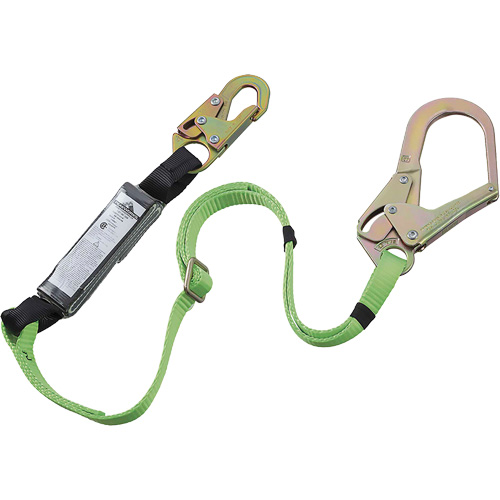 SA-5402-6A Shock Absorbing Lanyard, 6', Rebar Hook Center, Snap Hook Leg Ends, Polyester NTL Industrial