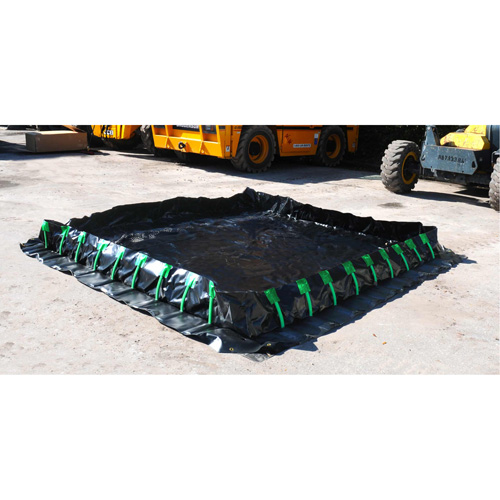 Ultra-Containment Berm&reg;, 179 US gal. Capacity, 4' W x 6' L x 12" H, Stake Wall NTL Industrial