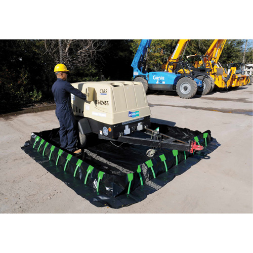 Ultra-Containment Berm&reg;, 179 US gal. Capacity, 4' W x 6' L x 12" H, Stake Wall NTL Industrial
