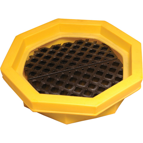Ultra-Drum Tray&reg; with Grating, 32" L x 32" W x 8.1" H, 21.1 US gal. Spill Capacity NTL Industrial