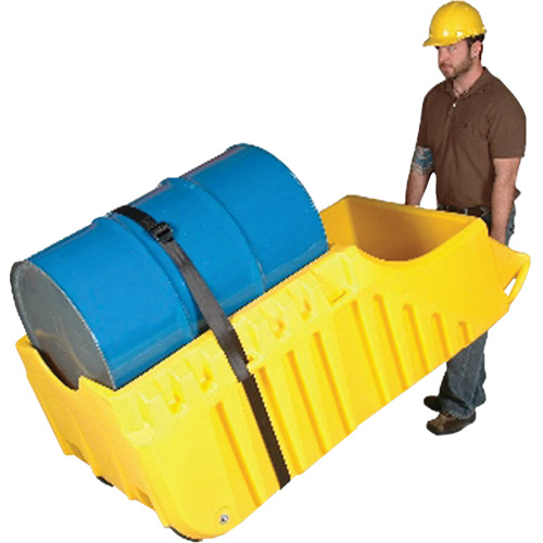 Drum Dolly, 26.5" L x 26.5" W x 5" H, 800 US gal. Spill Cap. NTL Industrial