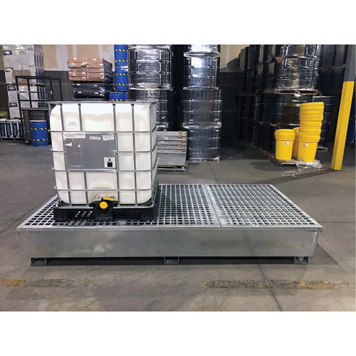 Steel Ultra-Twin IBC Spill Pallet&reg;, 370 US gal. Spill Capacity, 103.8" x 26.8" x 51.1" NTL Industrial