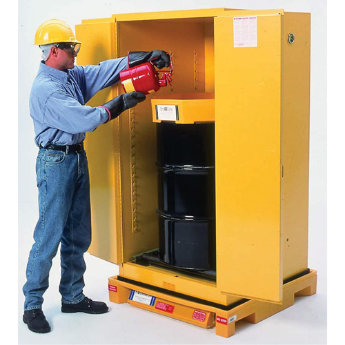 Single Drum Ultra-Safety Cabinet Bladder System, 37,8" lo x 37,8" la x 6,3" h, Capacit&eacute; de charge 1500 lb NTL Industrial