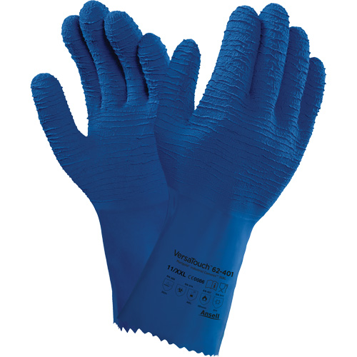 Alphatec&reg; 62-401 Gloves, Size 7, 12.6" L, Rubber Latex, Cotton Inner Lining NTL Industrial