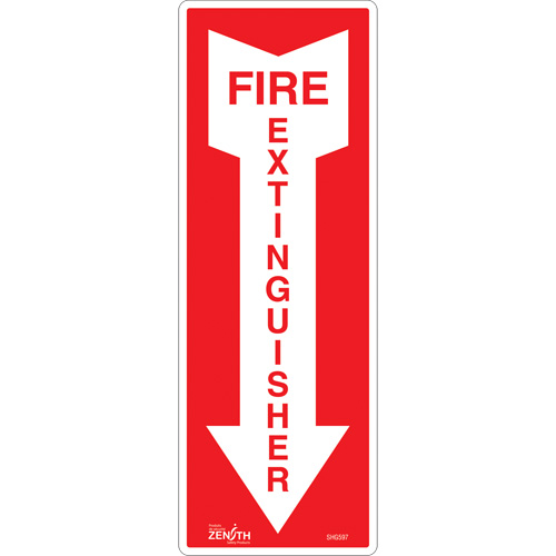 Enseigne Fire Extinguisher, 5" x 14", Vinyle, Anglais avec pictogramme NTL Industrial