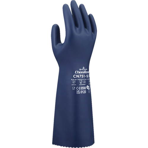 Gants r&eacute;sistants aux produits chimiques CN751, Taille Petit/7, 15" lo, Nitrile, 18 mils NTL Industrial