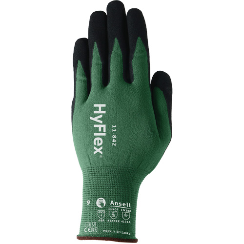 Gants polyvalents &eacute;coresponsables HyFlex 11-842, 5, R&ecirc;vetement Mousse de nitrile, Calibre 15, Enveloppe en Nylon NTL Industrial