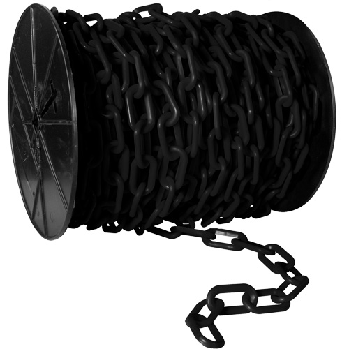 Heavy-Duty Plastic Safety Chain, White, 2" Link, 100' Length NTL Industrial