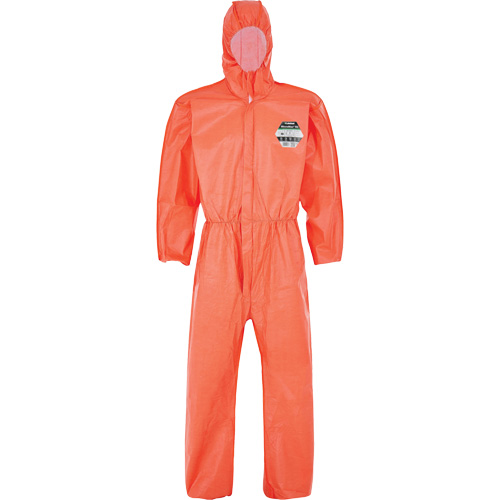 MicroMax&reg; NS Coverall with Elastic Hood, Cuffs, Waist & Ankles, Small, Orange, Microporous NTL Industrial