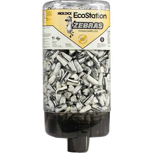 Distributeur de bouchons d'oreilles EcoStation avec des bouchons d'oreilles Zebras NTL Industrial