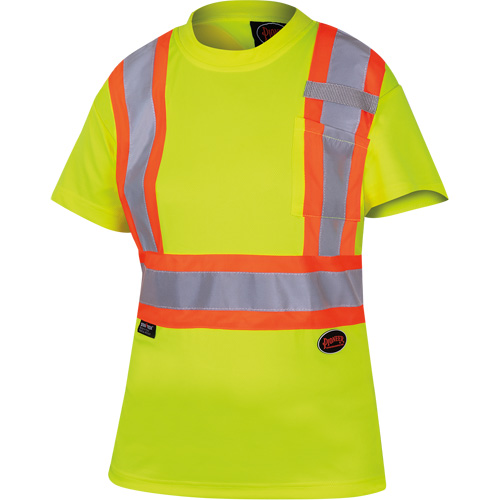 6949 T-shirt de s&eacute;curit&eacute; en il-de-perdrix pour femme, Polyester, T-petit, Jaune lime haute visibilit&eacute; NTL Industrial