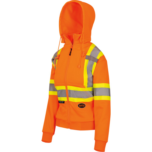 6924W Women's Fleece Hoodie with Zipper, Polyester, X-Small, High Visibility Orange NTL Industrial