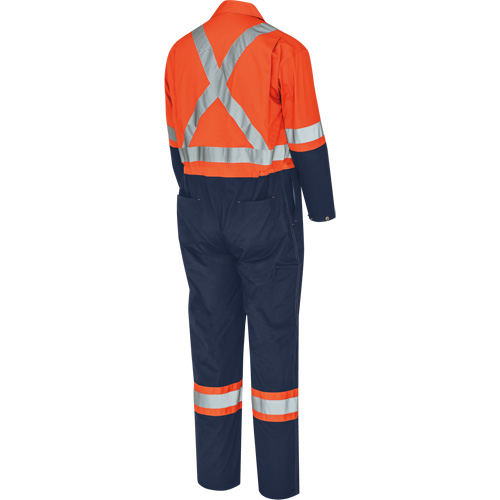 5514BB Combinaison de s&eacute;curit&eacute; 2 tons avec fermeture &agrave; glissi&egrave;re, 36, Orange haute visibilit&eacute;/Bleu marin NTL Industrial