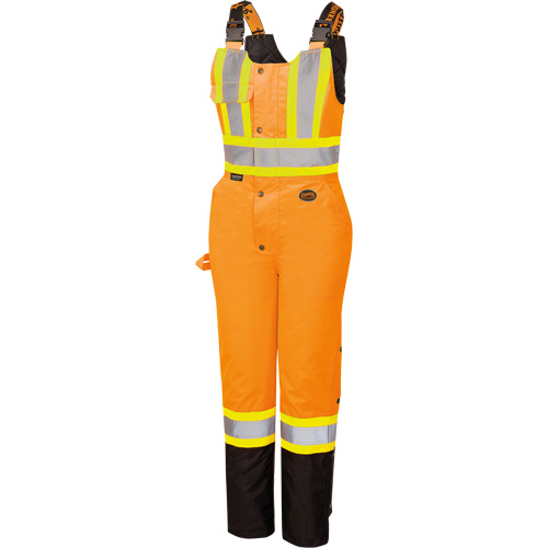 5040BBW Women's High-Visibility Waterproof Safety Overalls, Polyester, X-Small, Black/High Visibility Orange NTL Industrial