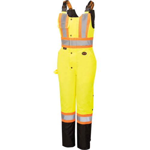 5041BBW Women's High-Visibility Waterproof Safety Overalls, Polyester, X-Small, Black/High Visibility Lime-Yellow NTL Industrial