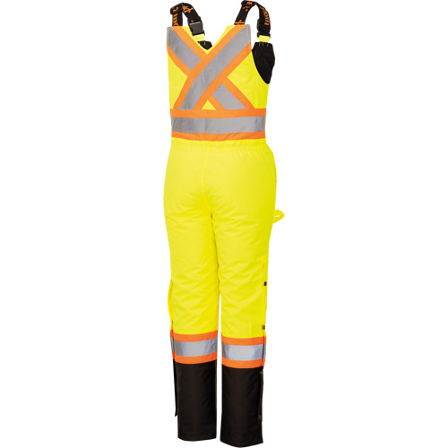 5041BBW Women's High-Visibility Waterproof Safety Overalls, Polyester, X-Small, Black/High Visibility Lime-Yellow NTL Industrial