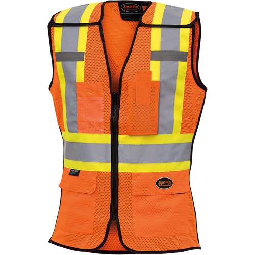 486 Women's High-Visibility Safety Tear-Away Vest, High Visibility Orange, X-Small, Polyester NTL Industrial
