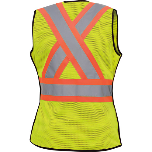 489 Women's High-Visibility Safety Tear-Away Vest, High Visibility Lime-Yellow, X-Small, Polyester NTL Industrial