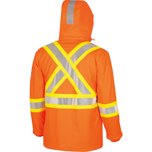 5884 Manteau imperm&eacute;able ignifuge et r&eacute;sistant aux arcs &eacute;lectriques avec capuchon Flash-Gard, Petit, Orange haute visibilit&eacute;, 51 cal/cm² NTL Industrial