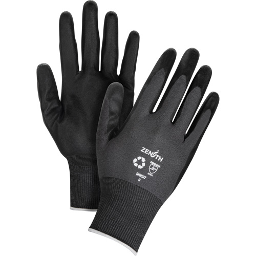 Gants &eacute;cologiques enduits et perm&eacute;ables &agrave; l'air, 8, R&ecirc;vetement Mousse de nitrile, Calibre 21, Enveloppe en Nylon/rPET NTL Industrial