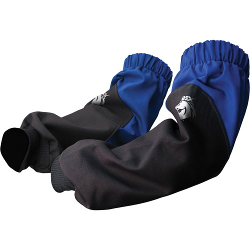 Manchettes en coton ignifuge BSX, 19" lo, Noir/Bleu NTL Industrial