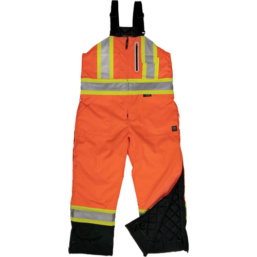 Ripstop Insulated Safety Bib Overall, Polyester, X-Small, High Visibility Orange NTL Industrial