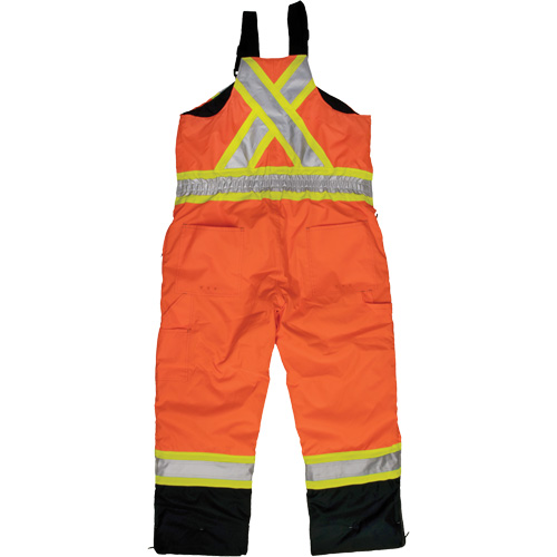 Ripstop Insulated Safety Bib Overall, Polyester, X-Small, High Visibility Orange NTL Industrial