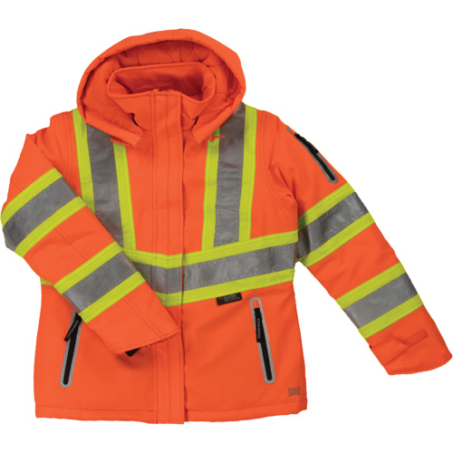 Womens Insulated Flex Safety Jacket, Polyester, High Visibility Orange, X-Large NTL Industrial