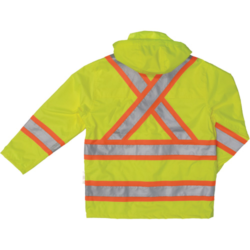 Manteau de s&eacute;curit&eacute; imperm&eacute;able en tissu ind&eacute;chirable Ripstop, Polyester, Petit, Jaune lime haute visibilit&eacute; NTL Industrial